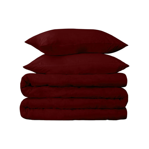 Egyptian Cotton 650 Thread Count Solid Duvet Cover Set - Burgundy