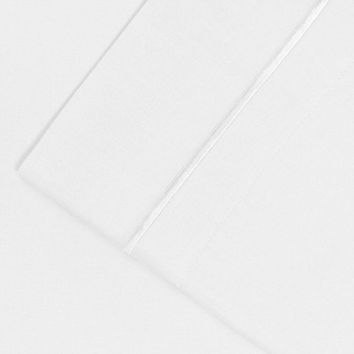 1500 Thread Count Cotton Marrow Stitched Deep Pocket Luxury Sheet Set - White