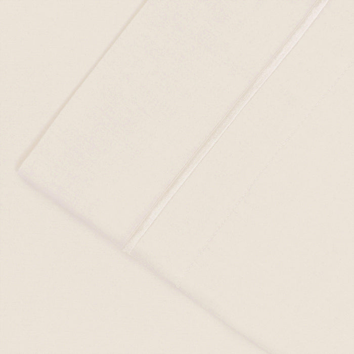 1500 Thread Count Cotton Marrow Stitch Solid Pillowcase Set - Ivory