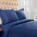 Flannel Solid Duvet Cover and Pillow Sham Set - Navy Blue