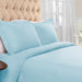 Flannel Solid Duvet Cover and Pillow Sham Set - Light Blue