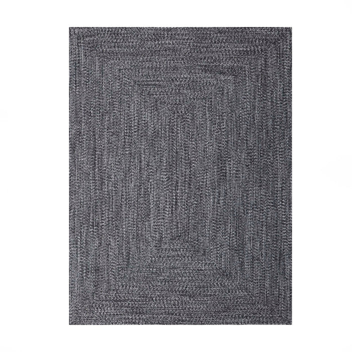 Tone Toned Braided Area Rug Bohemian Indoor Outdoor Rugs - Charcoal/White