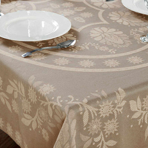Cody Direct Floral 100% Soft Cotton Abigail Table Cover, Round/Oblong - Linen