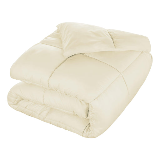Brushed Microfiber Down Alternative Medium Weight Solid Comforter - Ivory