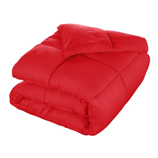 Brushed Microfiber Down Alternative Medium Weight Solid Comforter - Red