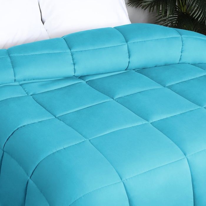 Brushed Microfiber Down Alternative Medium Weight Solid Comforter - Winter Blue