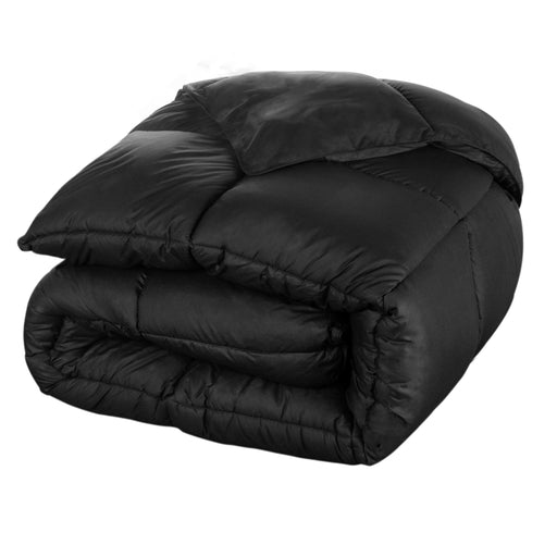 Brushed Microfiber Down Alternative Medium Weight Solid Comforter - Black