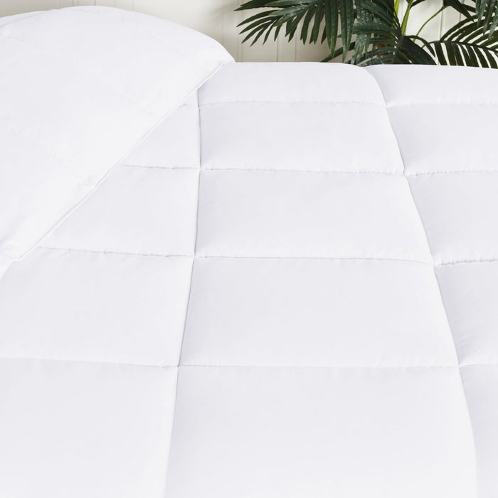 Brushed Microfiber Down Alternative Medium Weight Solid Comforter - White