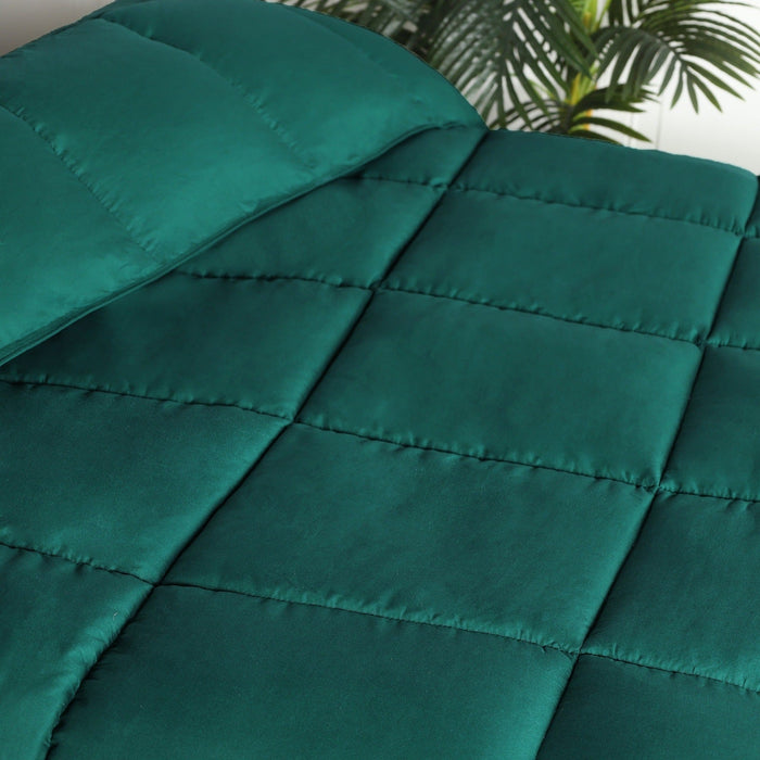 Brushed Microfiber Down Alternative Medium Weight Solid Comforter - Hunter Green