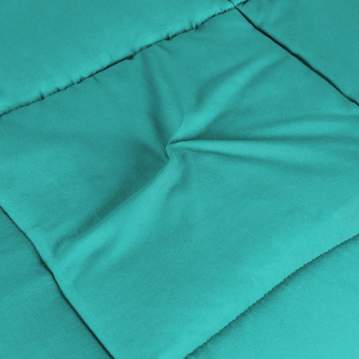 Brushed Microfiber Down Alternative Medium Weight Solid Comforter - Turquoise