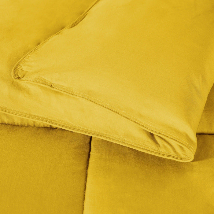 Brushed Microfiber Down Alternative Medium Weight Solid Comforter - Yellow