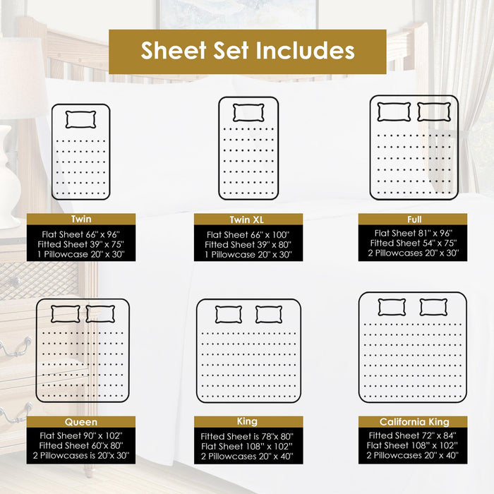 600 Thread Count Cotton Blend Solid Deep Pocket Sheet Set 
