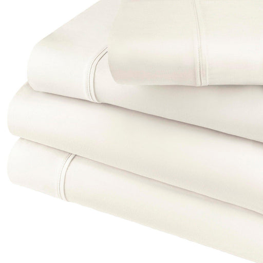 600 Thread Count Cotton Blend Solid Deep Pocket Sheet Set - Ivory