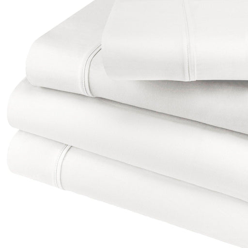 600 Thread Count Cotton Blend Solid Deep Pocket Sheet Set - White