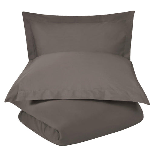 600 Thread Count Cotton Blend Solid Duvet Cover Set - Gray