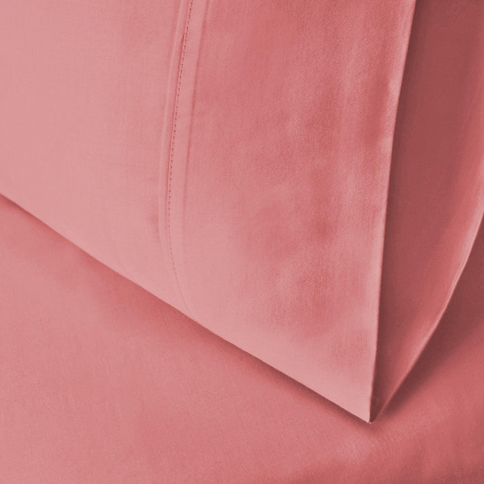 600 Thread Count Cotton Blend Solid Pillowcase Set - Blush
