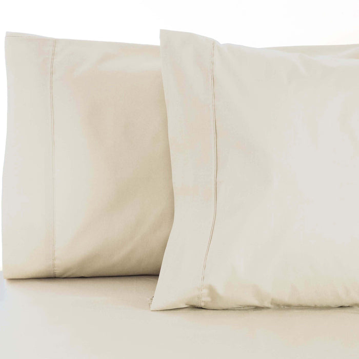 600 Thread Count Cotton Blend Solid Pillowcase Set - Ivory