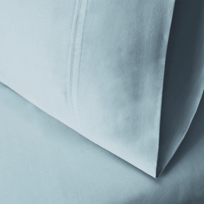 600 Thread Count Cotton Blend Solid Pillowcase Set - Light Blue