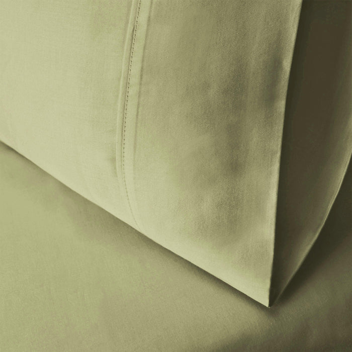 600 Thread Count Cotton Blend Solid Pillowcase Set - Sage