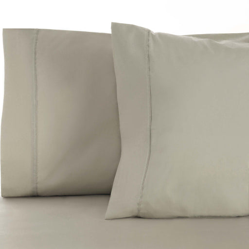 600 Thread Count Cotton Blend Solid Pillowcase Set - Stone