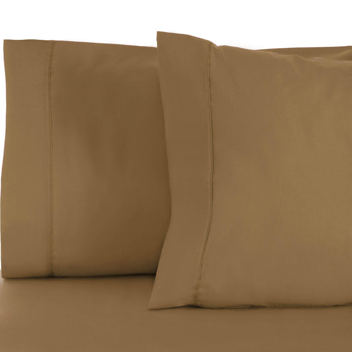 600 Thread Count Cotton Blend Solid Pillowcase Set - Taupe