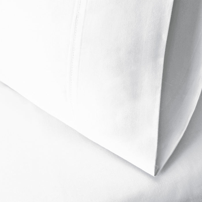 600 Thread Count Cotton Blend Solid Pillowcase Set - White