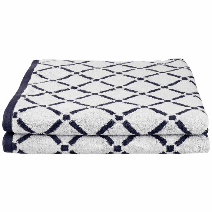 Decorative Diamond 2-Piece Cotton Bath Towel Set-Bath Towel-Blue Nile Mills
