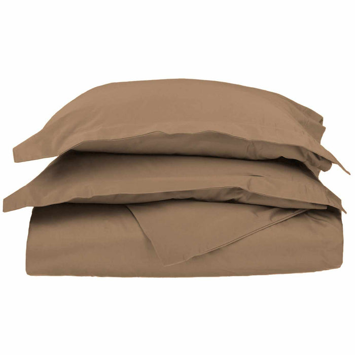 Esso 500-Thread Count 100% Cotton Solid Duvet Cover and Pillow Sham Set-Duvet Cover Set-Blue Nile Mills