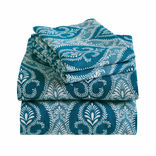 Flannel Deep Pocket Fleur-de-Lis or Solid Sheets-Sheet Set-Blue Nile Mills