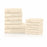 Machias Honeycomb Pattern 100% Combed Cotton Jacquard and Solid Combo 12-Pieces Towel Set, 2 Bath, 4 Hand, 6 Face-Towel Set-Blue Nile Mills