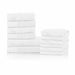 Machias Honeycomb Pattern 100% Combed Cotton Jacquard and Solid Combo 12-Pieces Towel Set, 2 Bath, 4 Hand, 6 Face - White