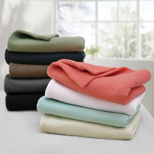 Posey 100% Cotton Jacquard Matelassé Solitaire Bedspread Set-Bedspread-Blue Nile Mills