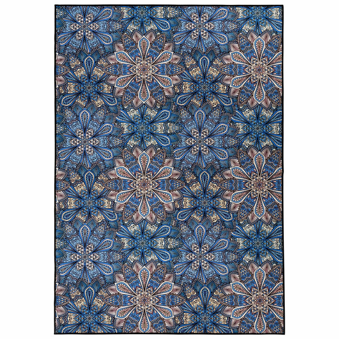 Prospero Indoor Outdoor Non-Slip Foldable Weather Resistant Floral Area Rug-Rugs-Blue Nile Mills
