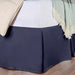 Saltaire 100% Egyptian Cotton Chic Solid Bed Skirt with Split Corners  - Navy Blue