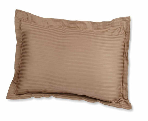 Whipple 650-Thread Count 100% Egyptian Cotton Mediumweight Stripes Pillow Sham Set - Taupe