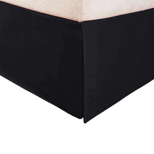Wimberton 100% Brushed Microfiber Bed Skirt with a 15" Drop Length and Inverted Box Pleats - Black