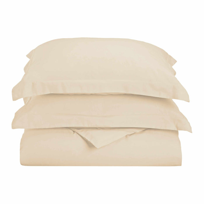 Wimberton Microfiber Wrinkle-Resistant Solid Duvet Cover and Pillow Sham Set - Tan