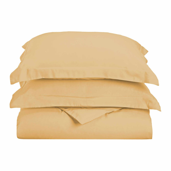 Wimberton Microfiber Wrinkle-Resistant Solid Duvet Cover and Pillow Sham Set - Gold